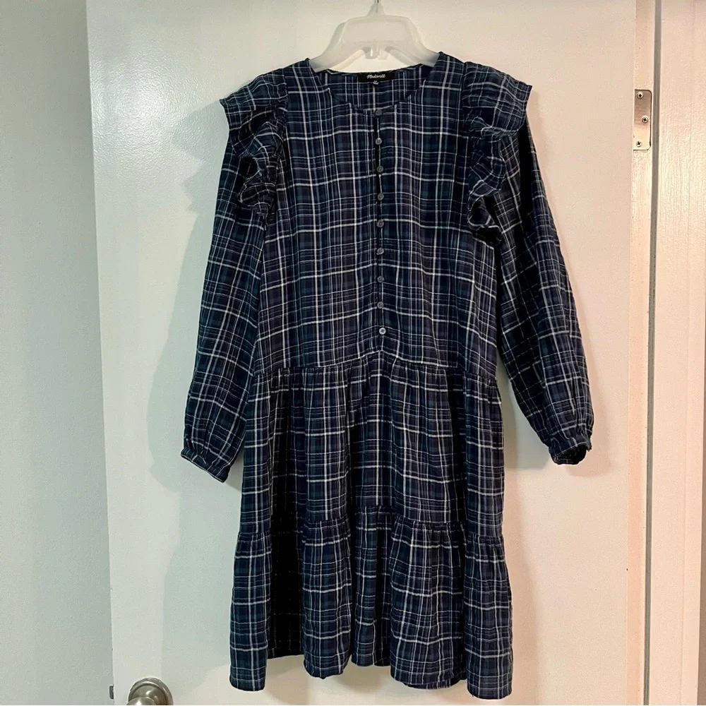 Madewell Gauze Ruffle-Trimmed Mini Dress - Picture 7 of 12